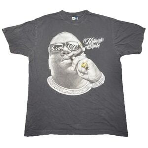 Phat Dog XL Biggie Smalls Notorious Smoke Graphic T‎ Shirt Rap Tee Black BIG